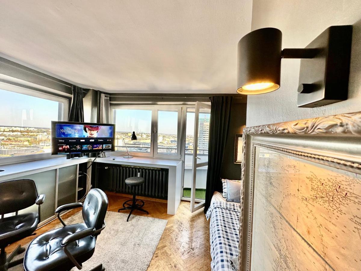 Super Apartament Grey Centrum 2X Metro Fast Wifi 300 Mbs Netflix Appletv Smarttv Spotify Panorama Miasta Варшава Экстерьер фото